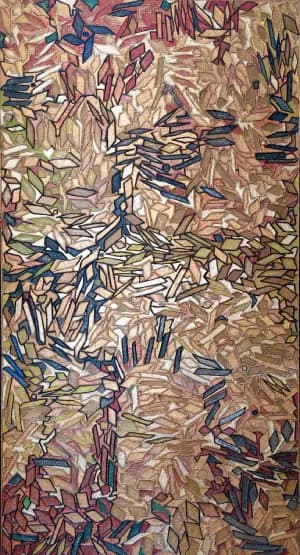 Fragmentarium Végétal — Reliefs patinés sur panneau 90x180 cm — Pierre Arnould (1986)