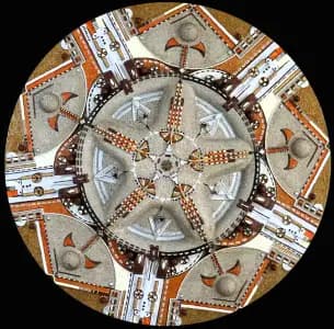 Paléo-Bolide — technique mixte Ø 90 cm — Pierre Arnould (2003)