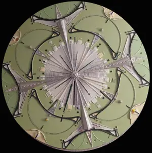 Rapport d'Autopsie Céleste — technique mixte Ø 110 cm — Pierre Arnould (2000)