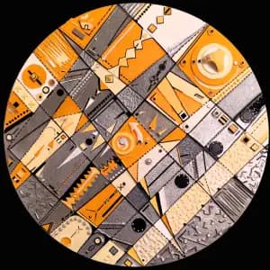 Anatomie de l'Orange Mécanique — technique mixte Ø 90 cm — Pierre Arnould (1981)