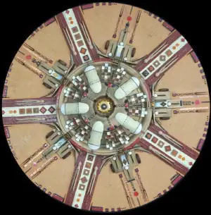 Tarmac Maya — technique mixte Ø 75 cm — Pierre Arnould (1986)