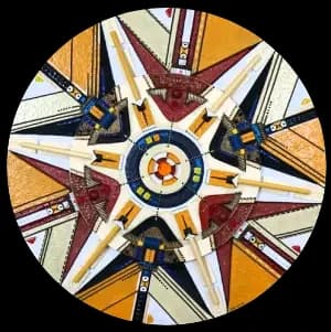 Cosmic Ethnic — technique mixte Ø 65 cm — Pierre Arnould (1988)