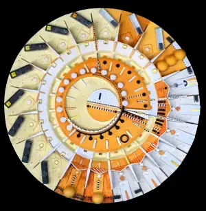 Tip Top Marbré — technique mixte Ø 65 cm — Pierre Arnould (1990)