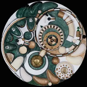 Circuits Végétaux de l'ADN — technique mixte Ø 45 cm — Pierre Arnould (2001)