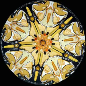 Sujet à Caution — technique mixte Ø 90 cm — Pierre Arnould (2002)