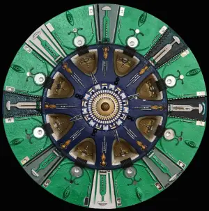 Écran de Surveillance Virale — technique mixte Ø 60 cm — Pierre Arnould (1999)