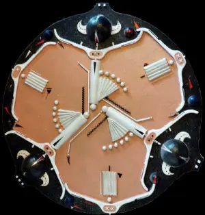 Archétype de la Roue à Énergie — technique mixte Ø 110 cm — Pierre Arnould (1994)