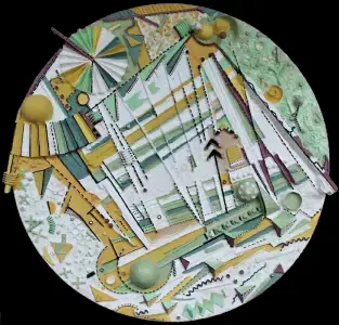 Micro-Chirurgie Flottante — technique mixte Ø 55 cm — Pierre Arnould (2004)