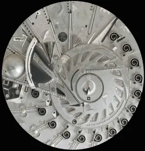 Bolide d'argent — technique mixte Ø 80 cm — Pierre Arnould (1995)