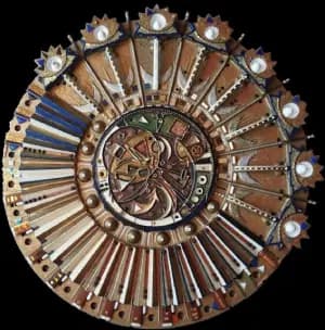 La 27ème Arcane — technique mixte Ø 69 cm — Pierre Arnould (1994)