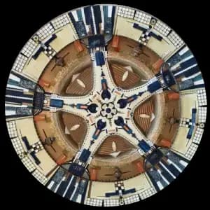 Roue Cosmique — technique mixte Ø 60 cm — Pierre Arnould (1996)