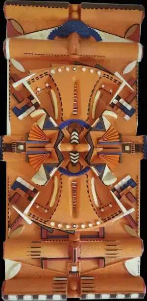 Yoruba — technique mixte 35x70 cm — Pierre Arnould (2090)