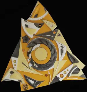 Trigono spacial — technique mixte 100x90 cm — Pierre Arnould (1989)