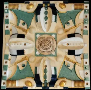 Port d'attaches — technique mixte 50x50 cm — Pierre Arnould (2024)