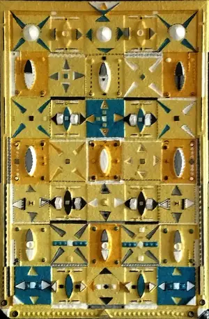 Composition Jaune — technique mixte 40x70 cm — Pierre Arnould (2002)