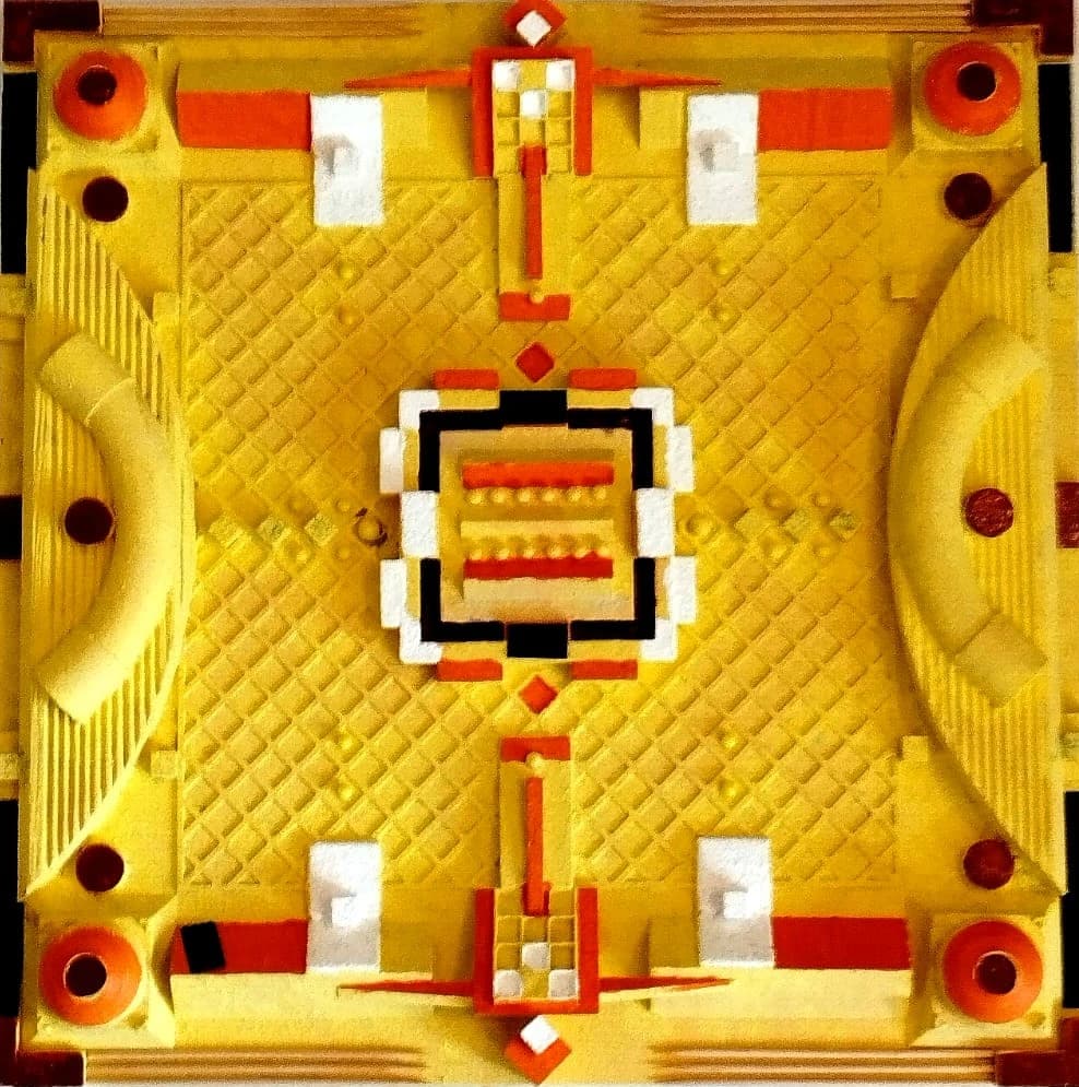 Fraise vanille — technique mixte 50x50 cm — Pierre Arnould (2025)