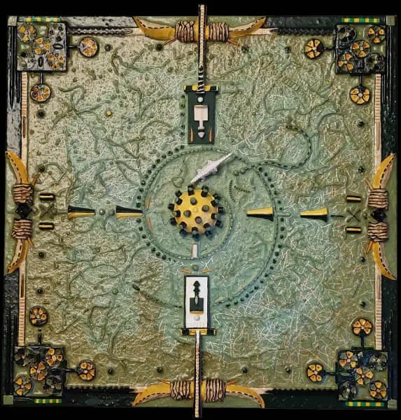 Epimedic — technique mixte 40x40 cm — Pierre Arnould (2000)