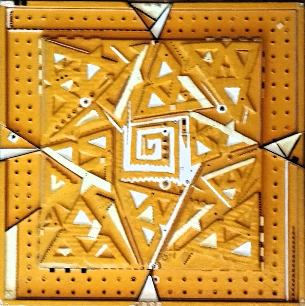 Parcours-piège — technique mixte 30x30 cm — Pierre Arnould (1990)