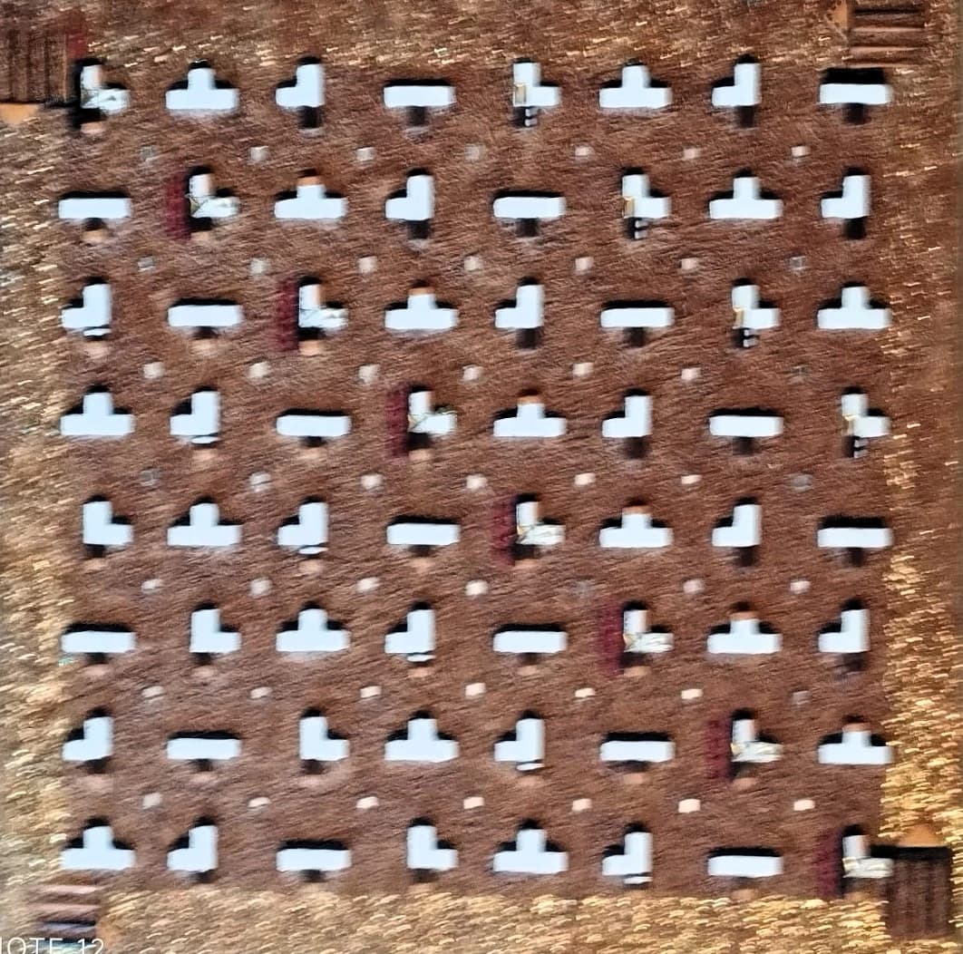 Braille Tetris — technique mixte 35x45 cm — Pierre Arnould (1992)